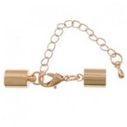 Metal Endkap set Ø 5.5mm with extension chain and lobster clasp Rosegold